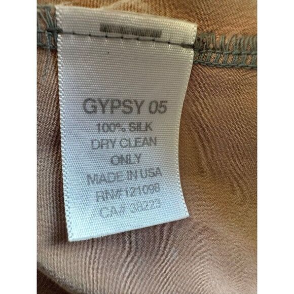 Gypsy 05 Pink Beige Silk Strapless Maxi Dress Boho Beach Resortwear Women's Med - Picture 3 of 7